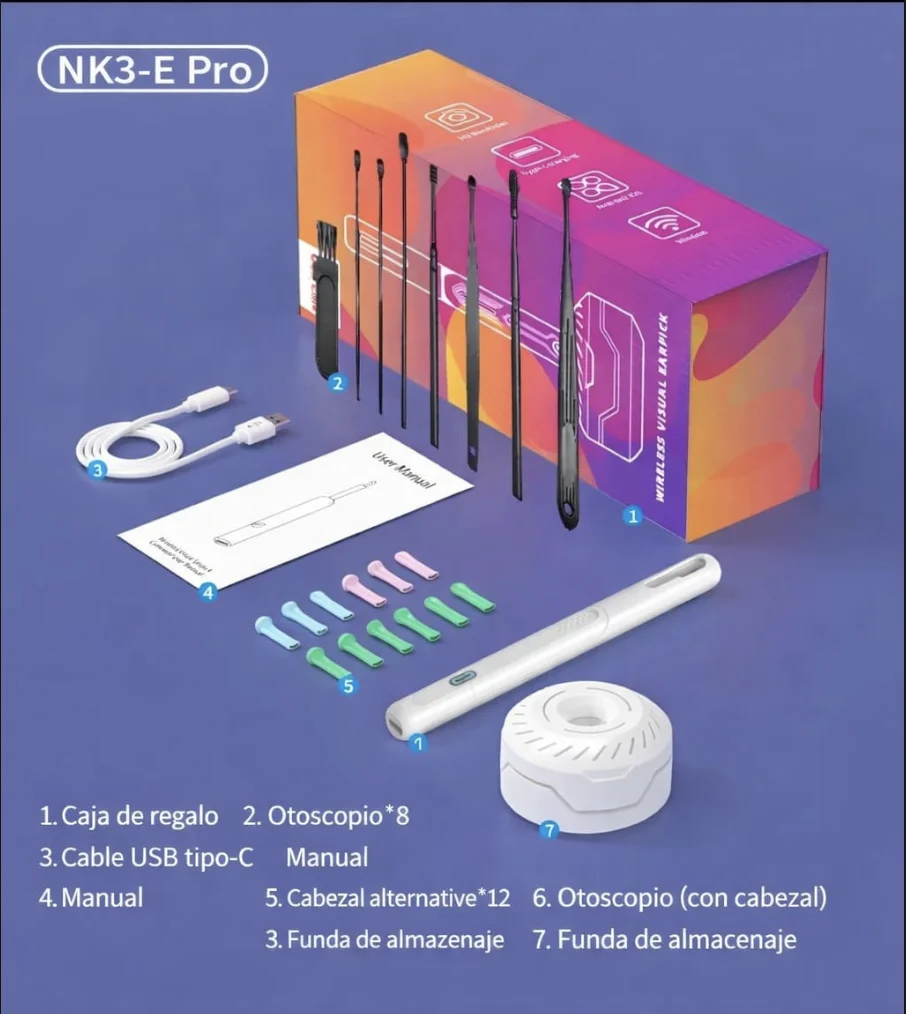 Otoscopio inalambrico camara NK3-E Pro